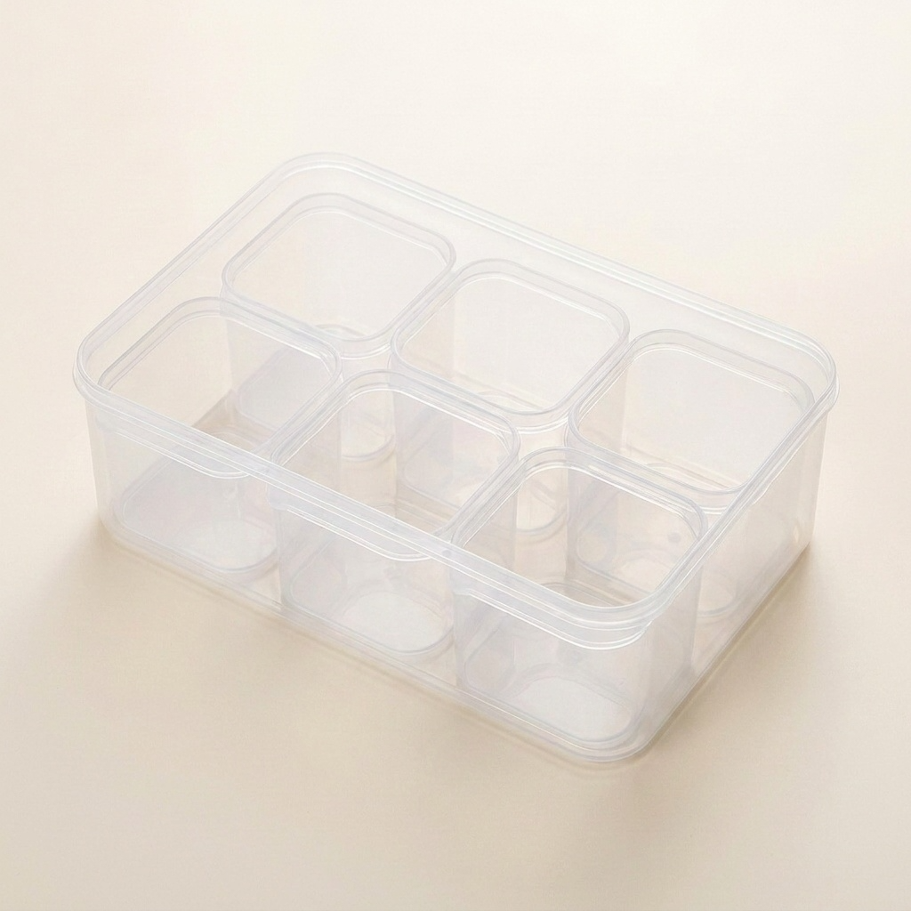 Coffret de rangement transparent et minimaliste
