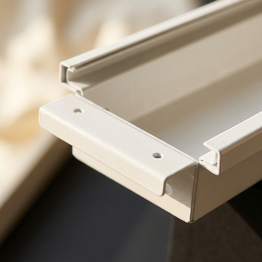 Finition premium en métal blanc laqué mat