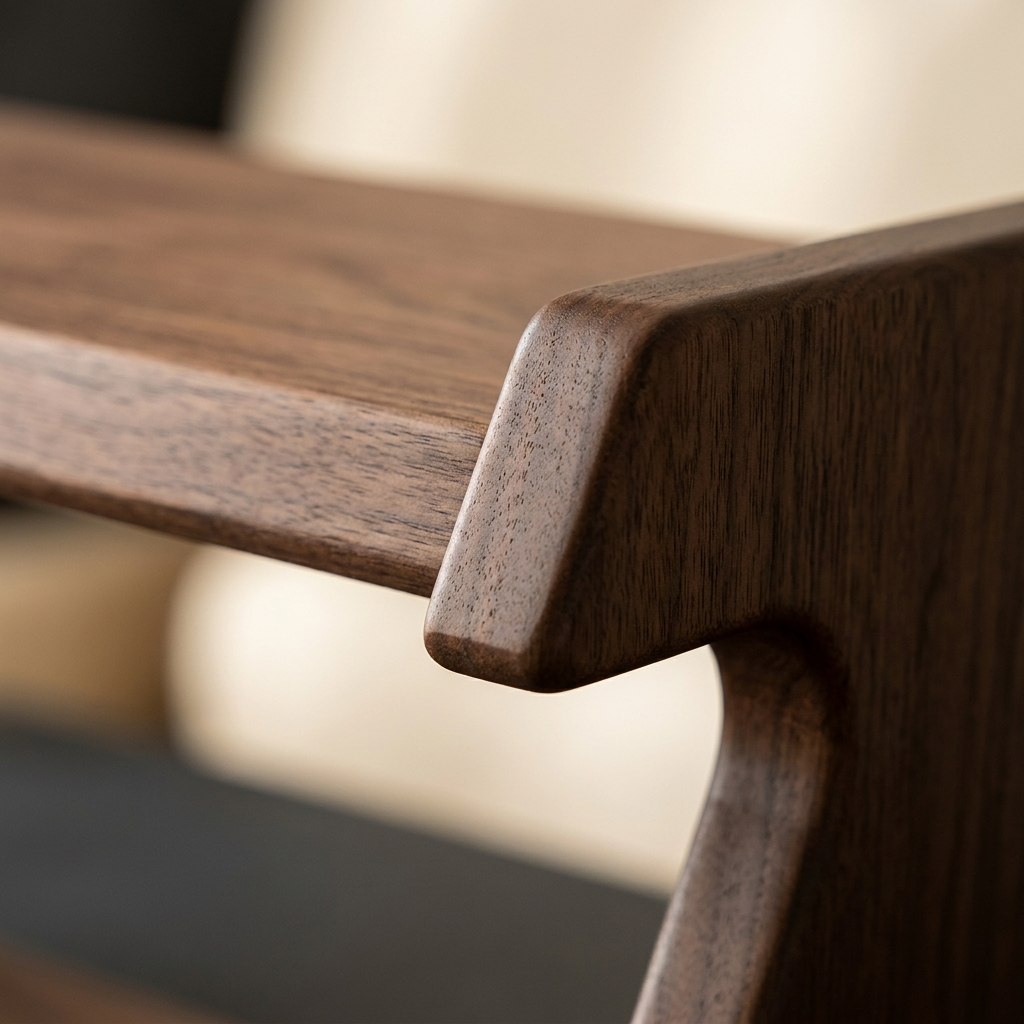 Gros plan sur les finitions en bois