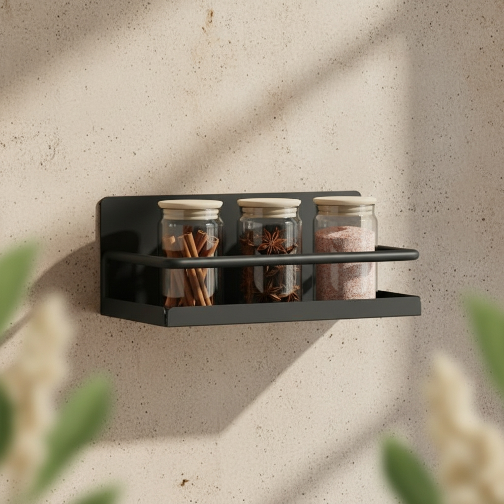 étagère murale cuisine metal noir