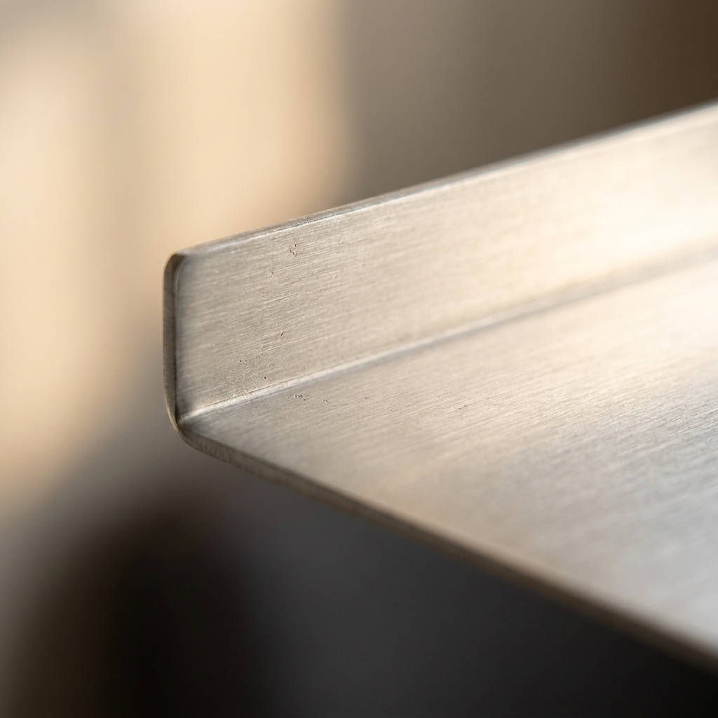 Gros plan détaillé sur le métal brossé premium