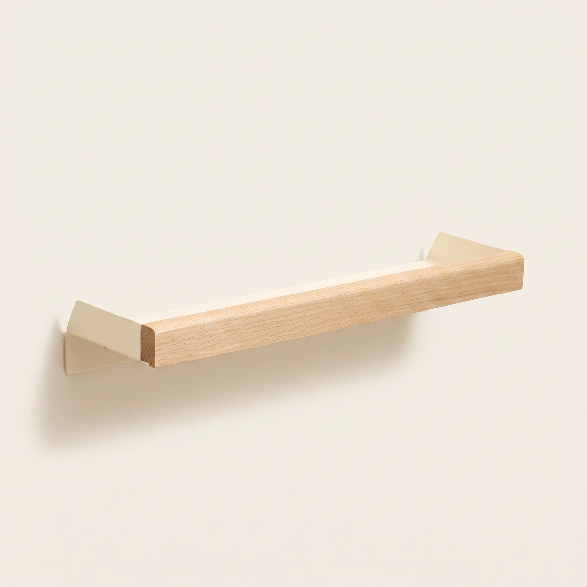 Étagère murale bi-matière sur fond ivoire crème premium