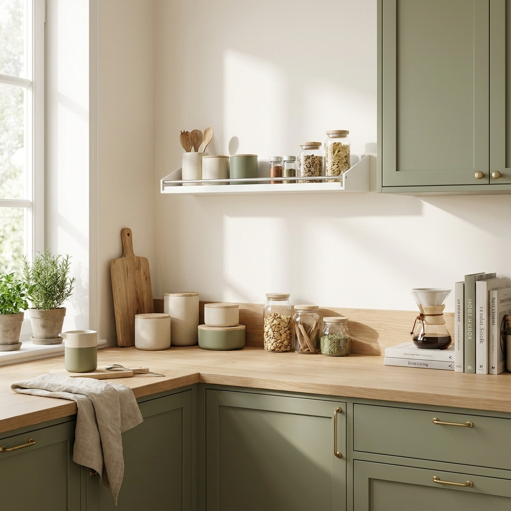 Rangement d'épices dans une cuisine française élégante