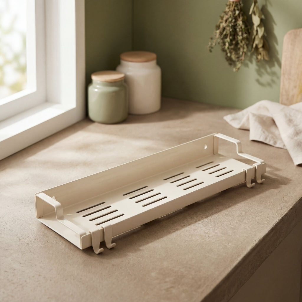 Étagère murale design sur fond béton texturé