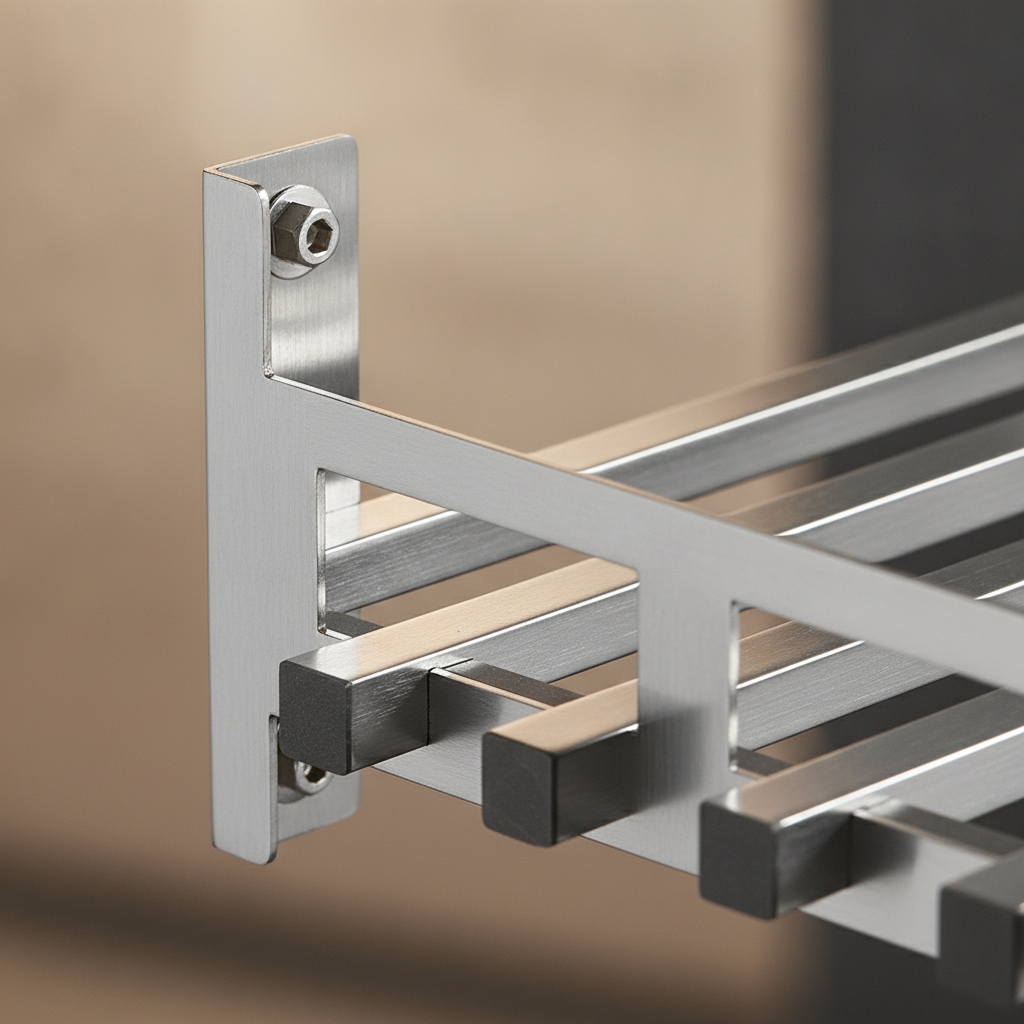 Finition inox brossé, détail fixation premium