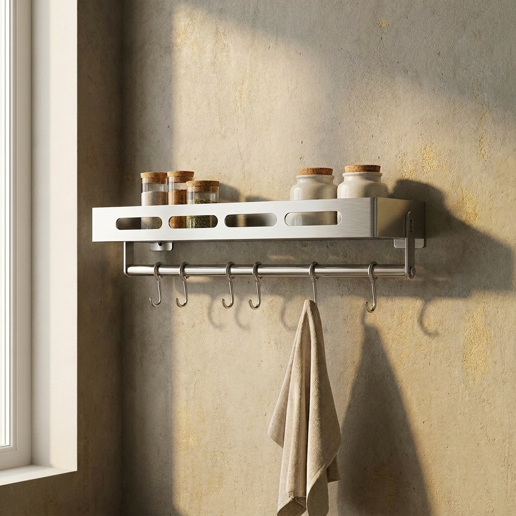 L'étagère inox 60 cm s'invite en cuisine.