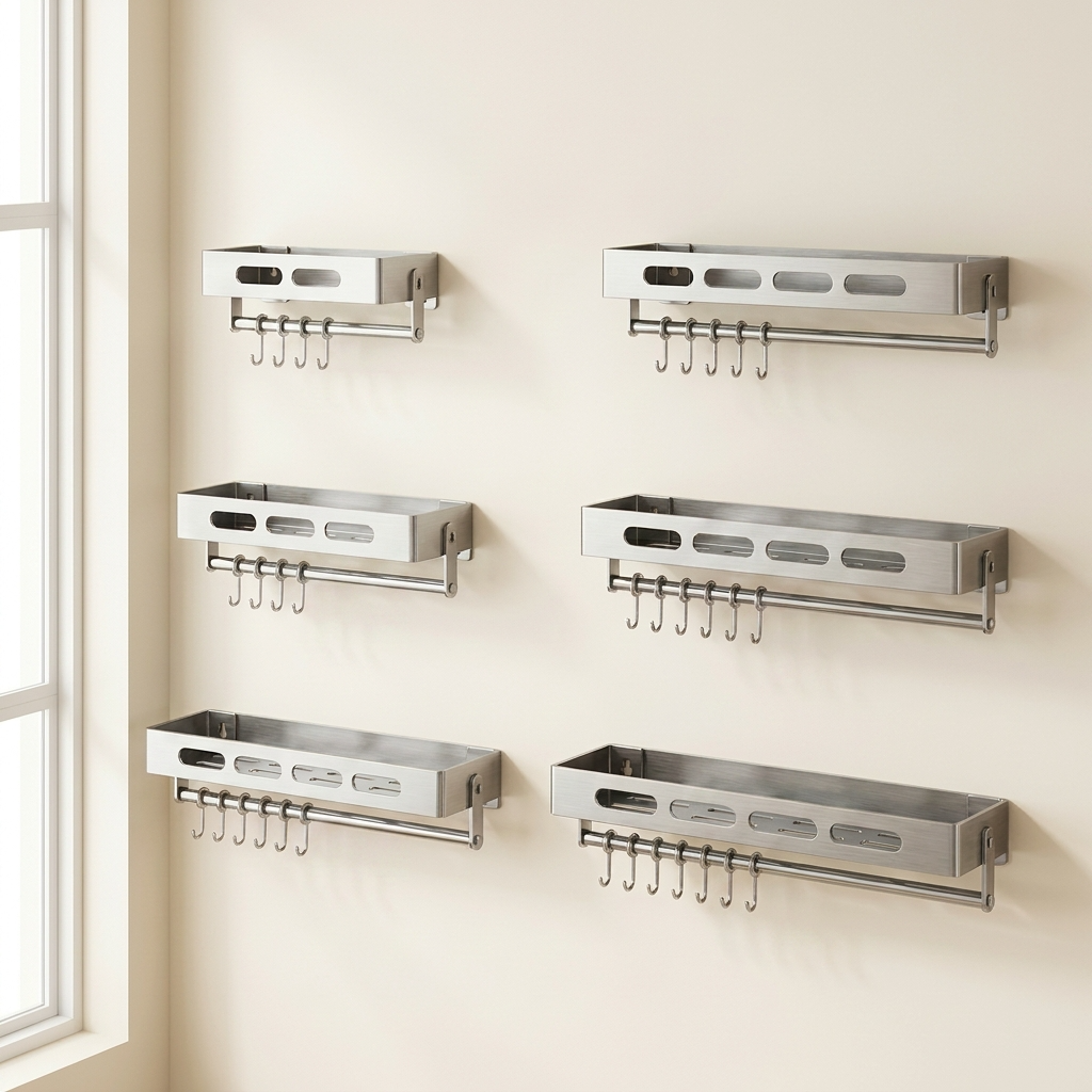 Étagère inox murale : 5 tailles, un rangement élégant.