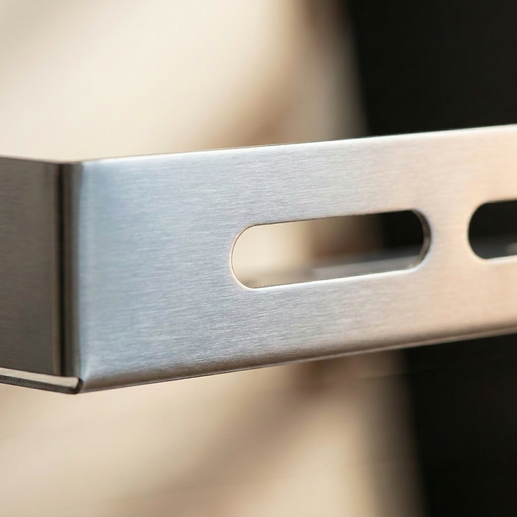 Finition inox brossé : détail face avant premium.
