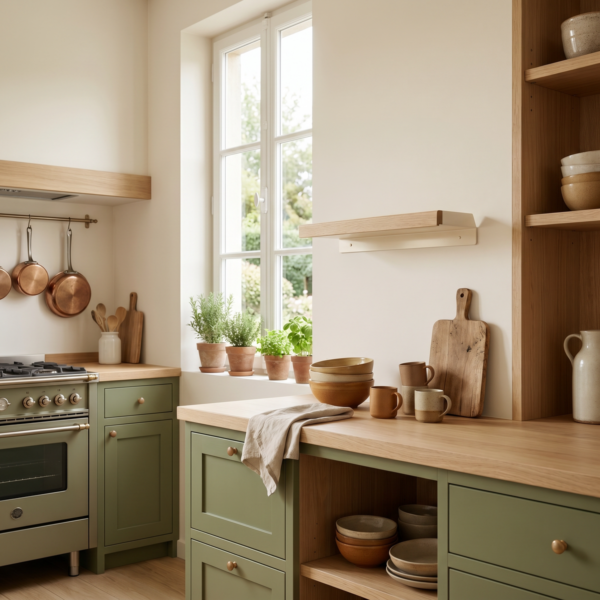 Organisation élégante et harmonieuse pour une cuisine premium