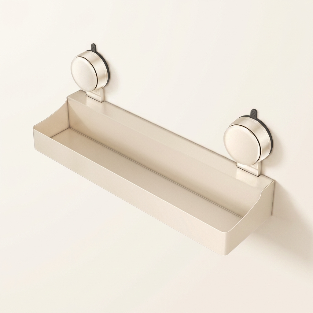 Étagère murale à ventouses crème sans perçage
