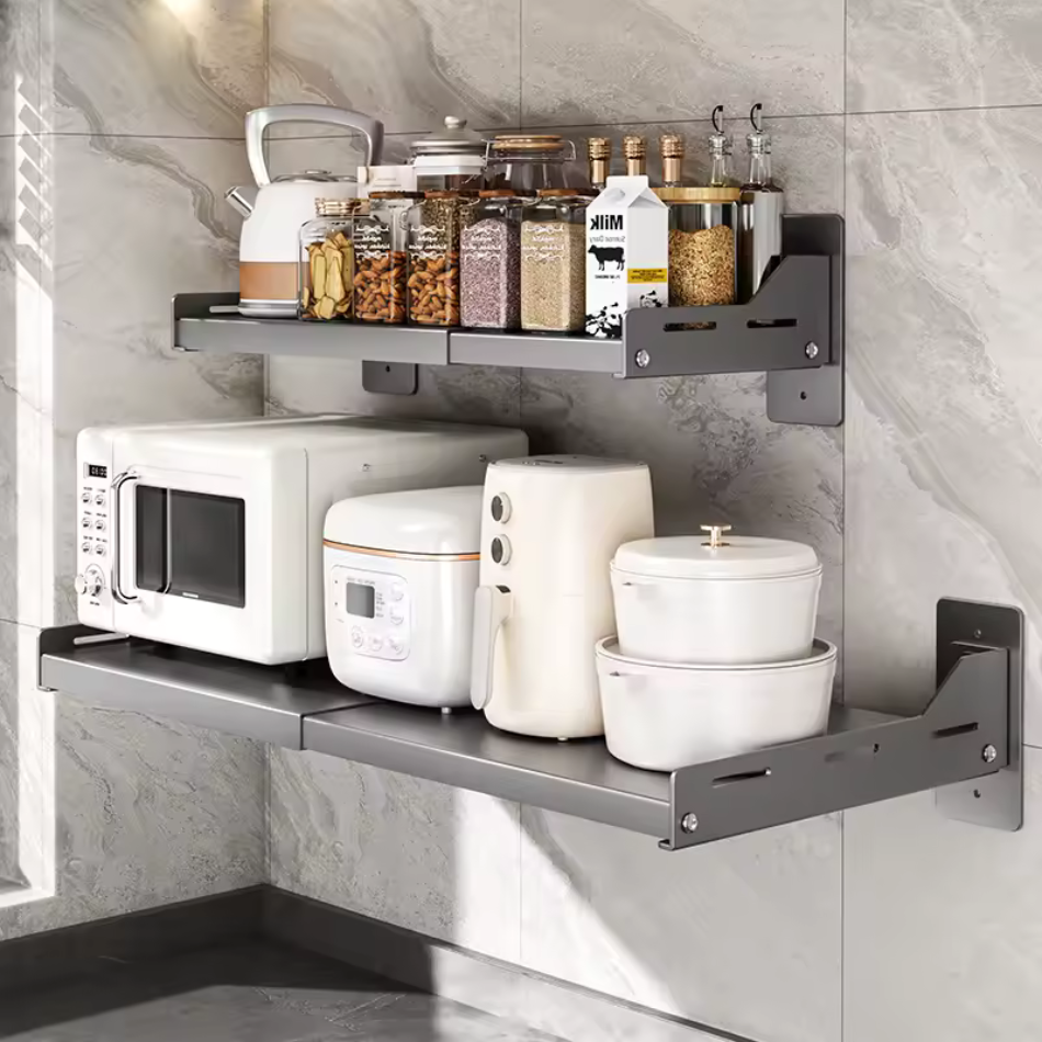 etagere cuisine en inox gris 