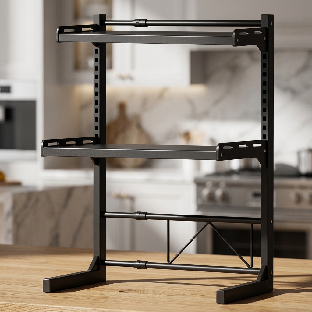 etagere cuisine metallique sur plan