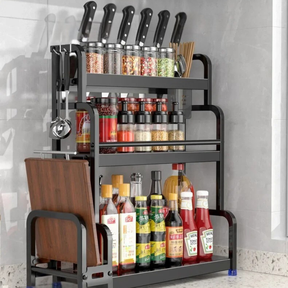 Étagère cuisine sur pied anthracite