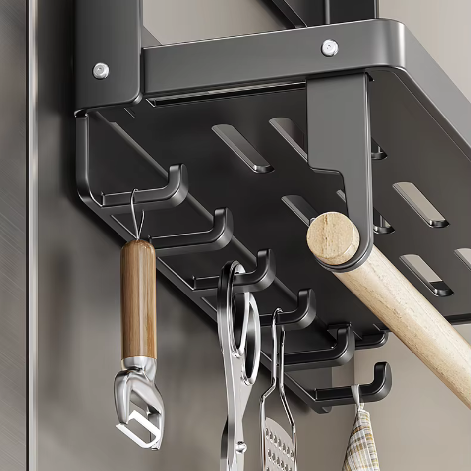 Étagère cuisine métal noir - Opti Rangement