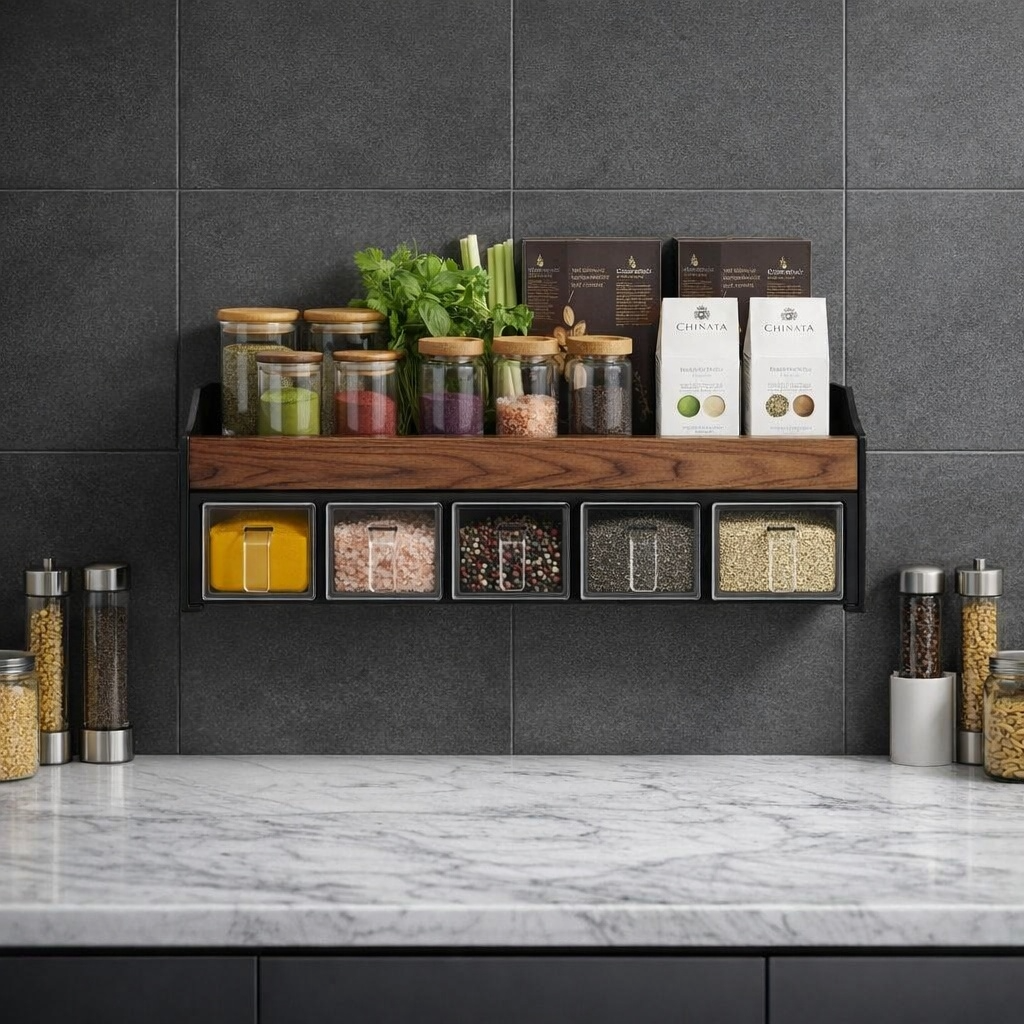 Étagère murale cuisine bois credence