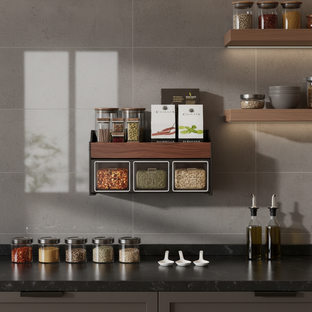 Étagère murale cuisine bois credence
