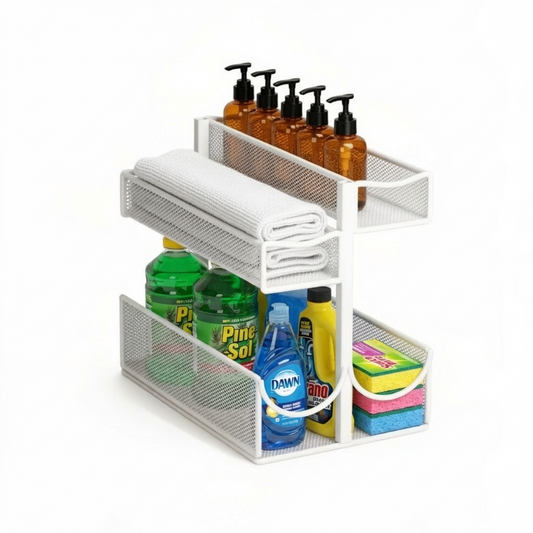 Étagère sous évier blanc