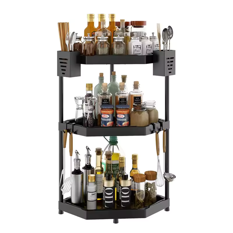 etagere sur pied d'angle sans fond de grande taille