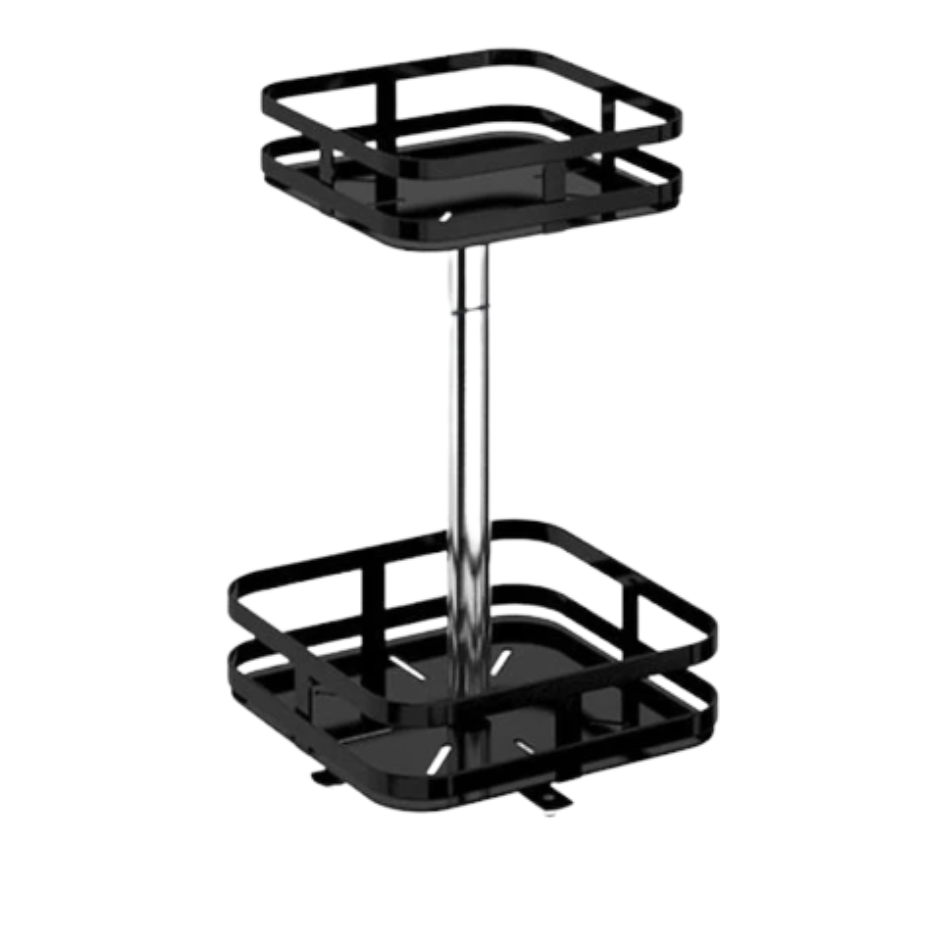 etagere sur pied rotative carré deux étages
