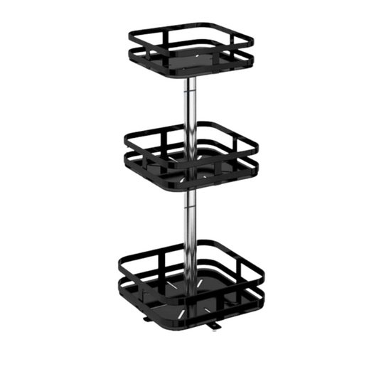 etagere sur pied rotative sur fond blanc
