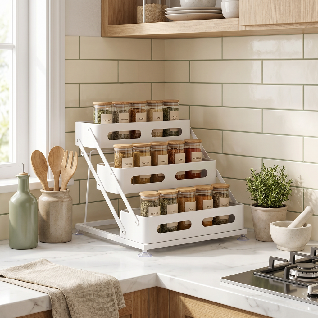 Rangement blanc organisé près de votre zone cuisson
