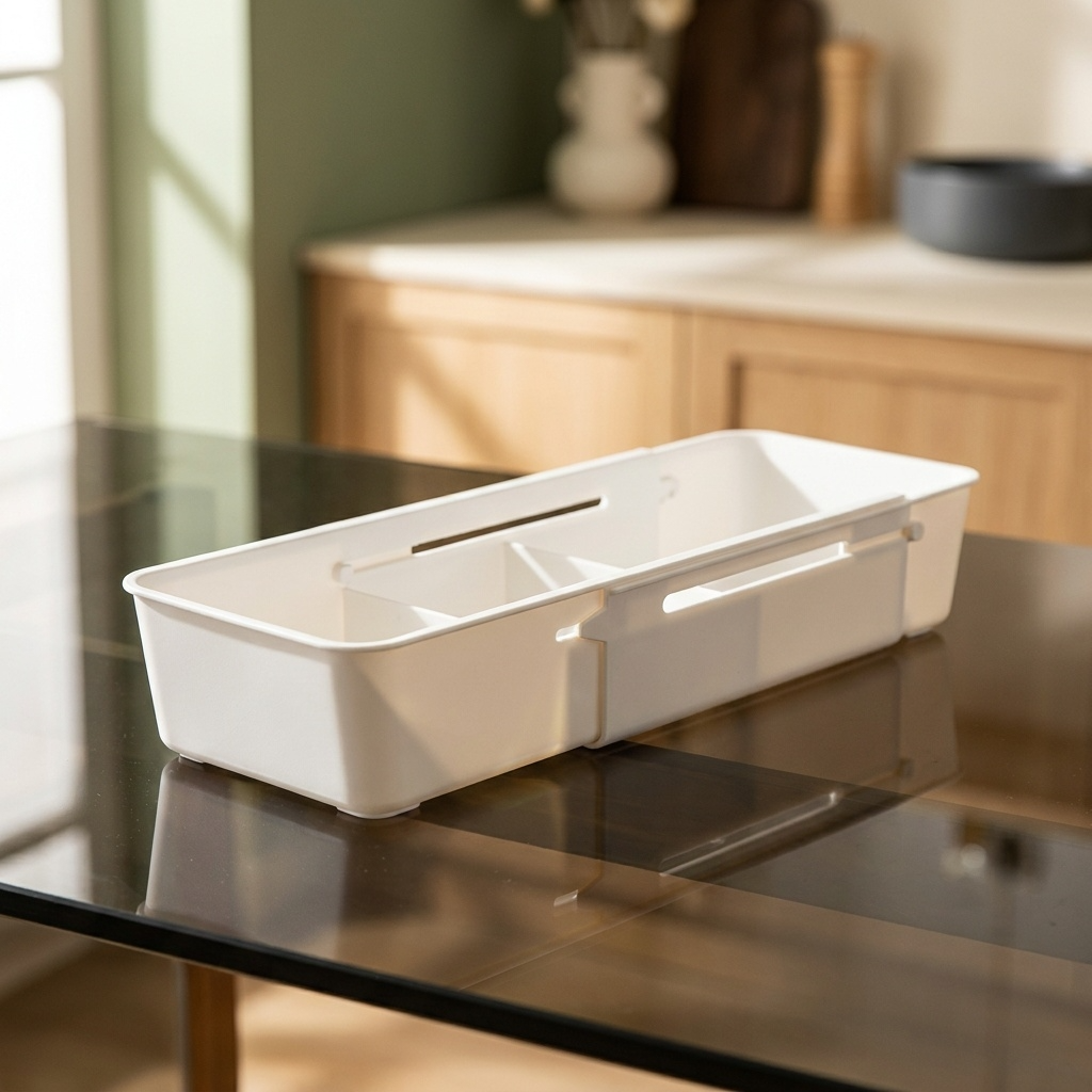 Organisateur design présenté sur verre fumé