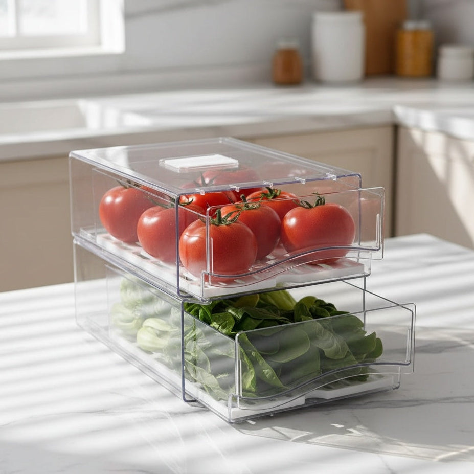 organisateur de frigo superposé