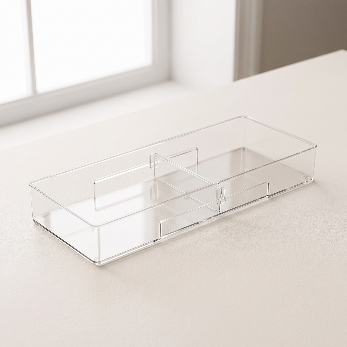 Organiseur transparent sur fond ivoire premium