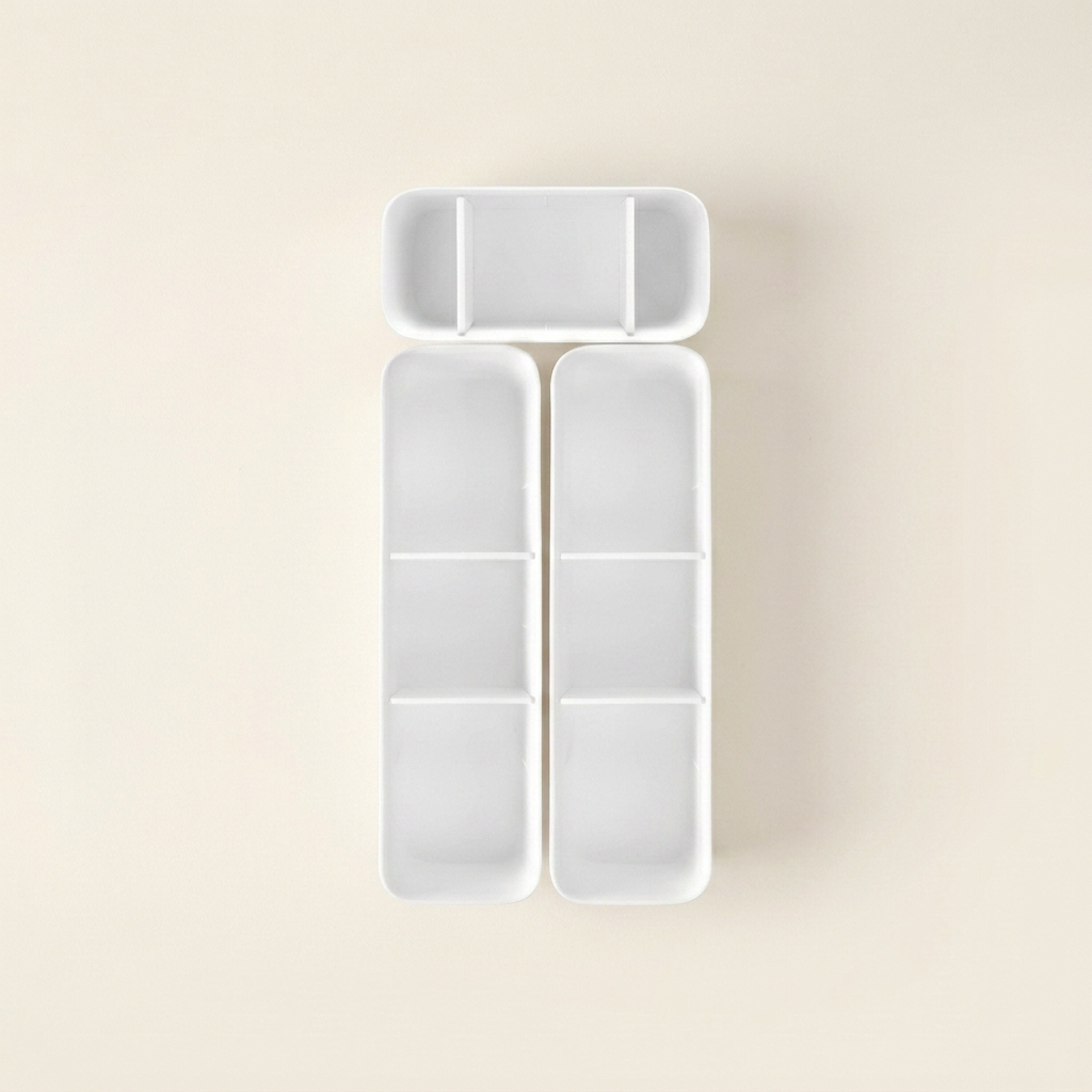 Modules de rangement blancs pour tiroirs de cuisine