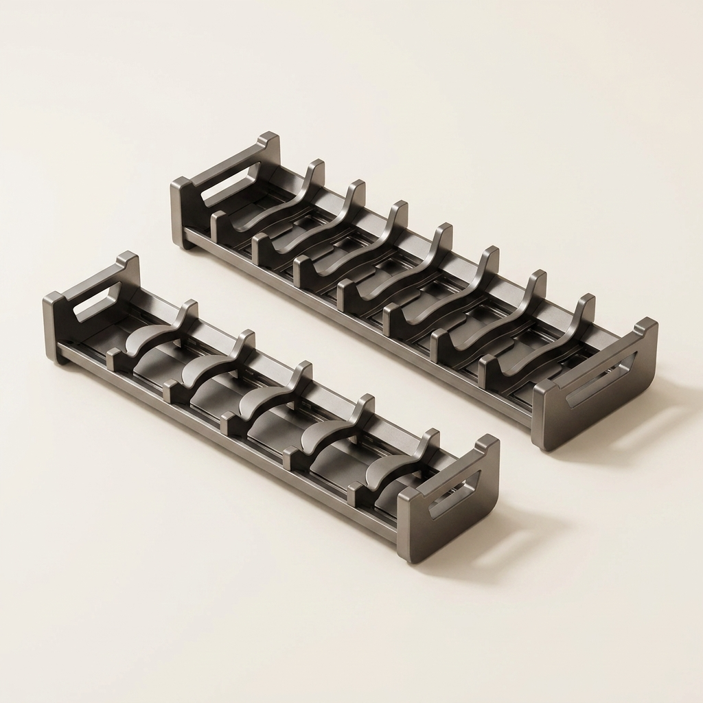 Double organisateur métal sur fond ivoire minimaliste