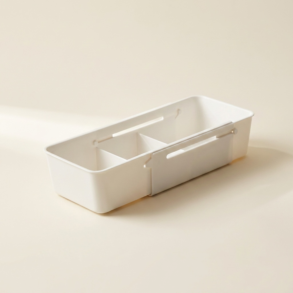 Range-couverts blanc sur fond crème élégant