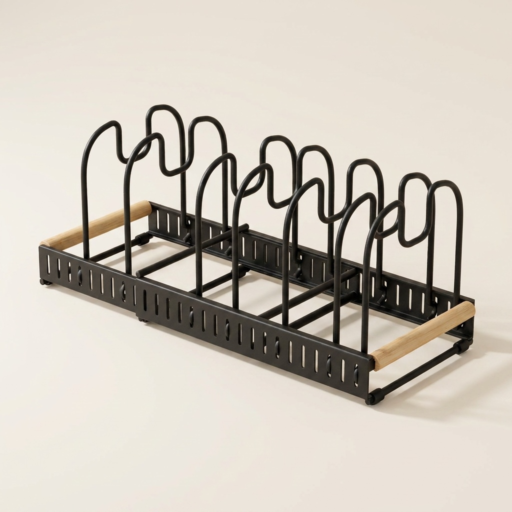 Organiseur extensible noir mat sur fond ivoire
