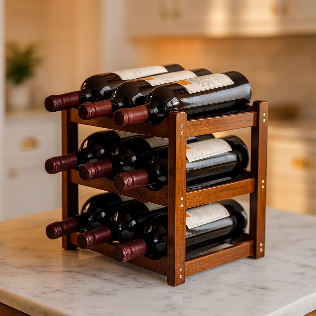 range bouteille de vin  3 tiers