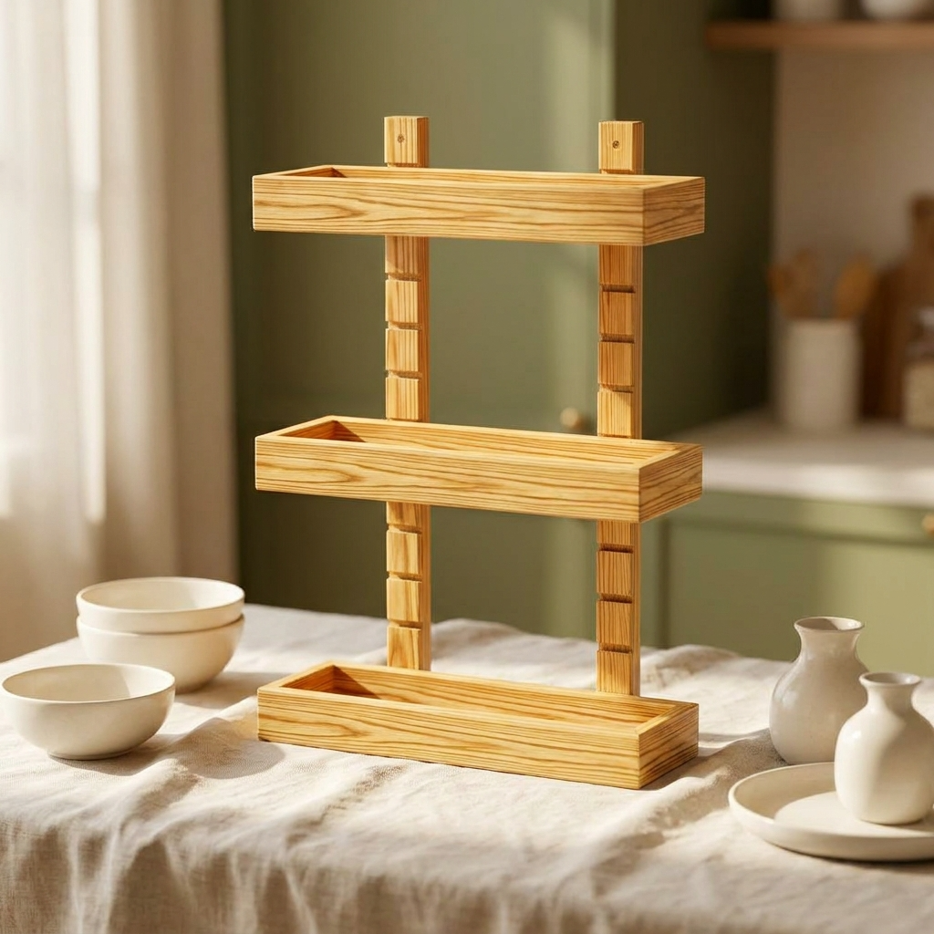 Rangement bois naturel pour une ambiance magazine premium.